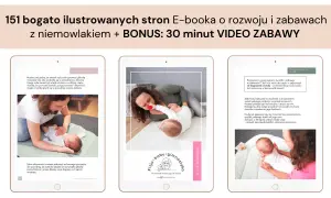 Mama pomaga niemowlakowi w ćwiczeniach z niemowlakiem, wspierając jego główkę.