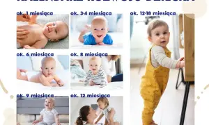 Kolejne etapy rozwoju dziecka: od niemowlaka do malucha uczącego się chodzić. Skoki rozwojowe po roku są widoczne na zdjęciach.